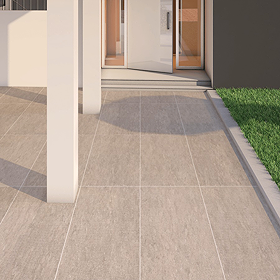 Potenza Outdoor Grey Stone Effect Floor Tile - 600 x 1200mm