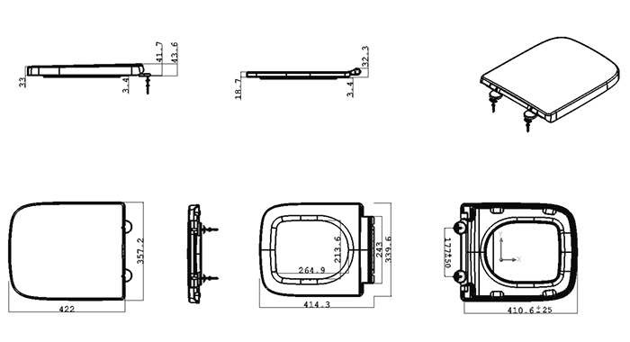 Potenza Wall Hung Modern Bathroom Suite