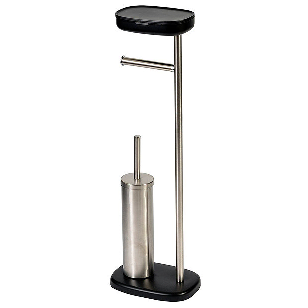 Premia Black Free Standing Toilet Roll & Brush Holder