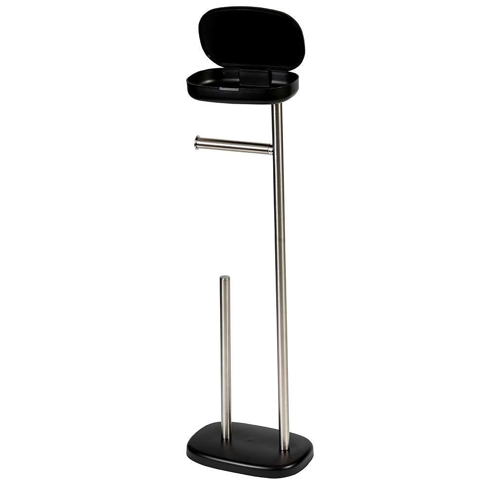 Premia Black Free Standing Toilet Roll & Spare Paper Holder  Profile Large Image