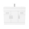 Toreno Basin Unit - 1000mm Modern High Gloss White with Mid Edged Basin  Feature Large Image