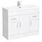 Toreno Basin Unit - 1000mm Modern High Gloss White with Mid Edged Basin Large Image