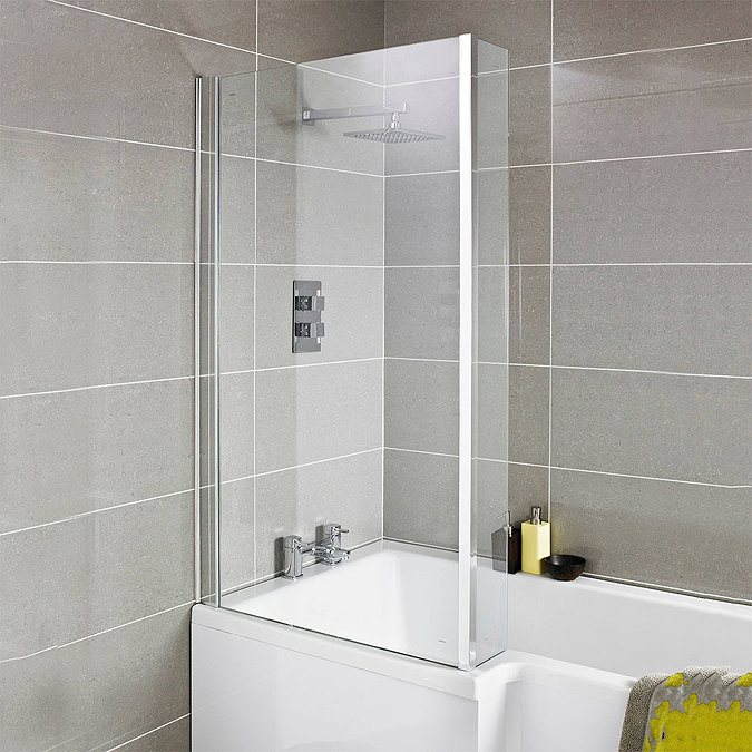 Premier 1500 L-Shaped Shower Bath LH with Acrylic Front Panel + Screen Standard Large Image