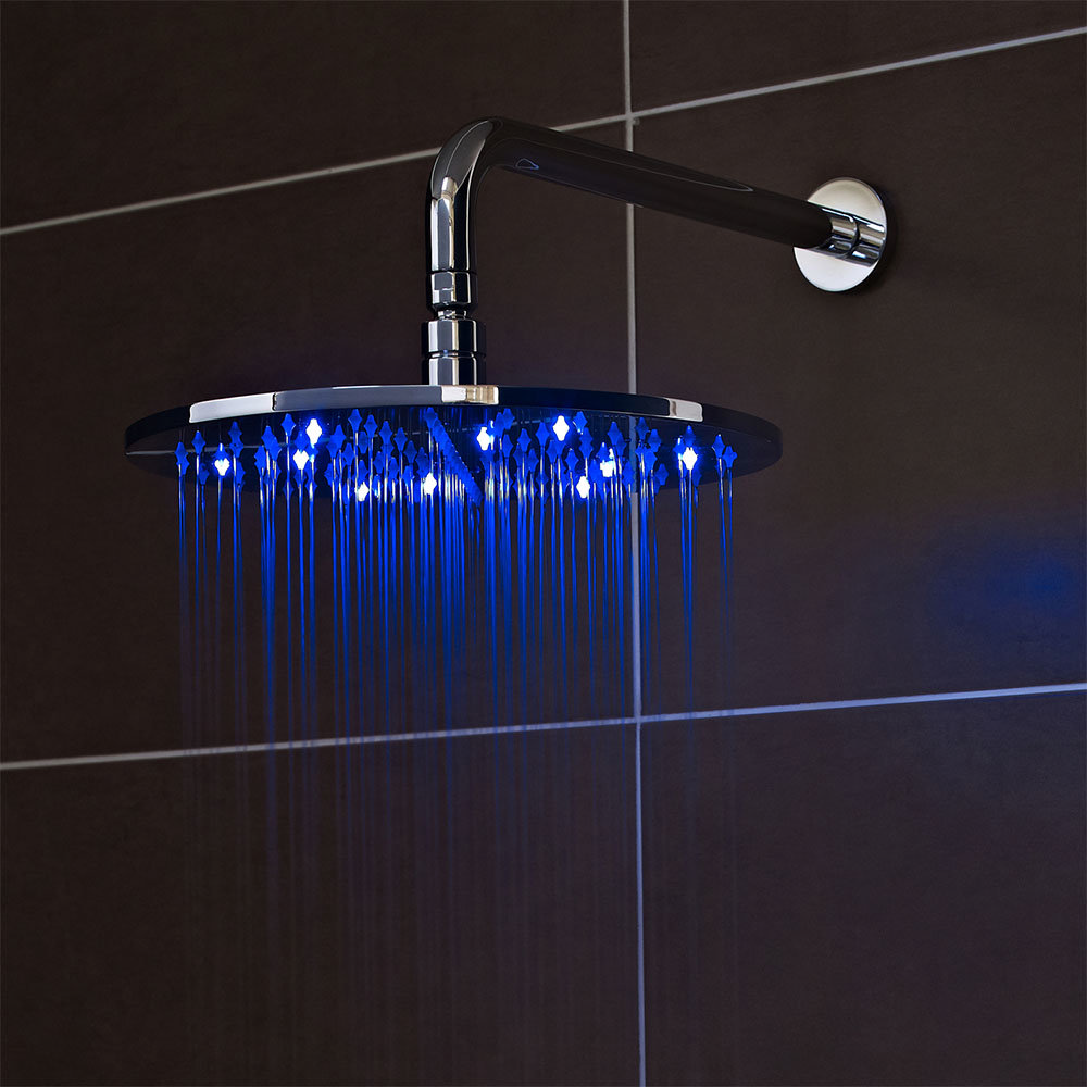 Nuie - 200mm Round LED Fixed Shower Head - STY069  Standard Large Image
