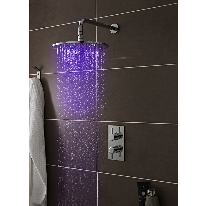 Premier - 200mm Square LED Fixed Shower Head - STY070 Profile Large Image