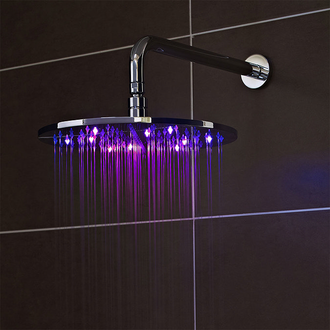 Nuie - 200mm Square LED Fixed Shower Head - STY070  Feature Large Image