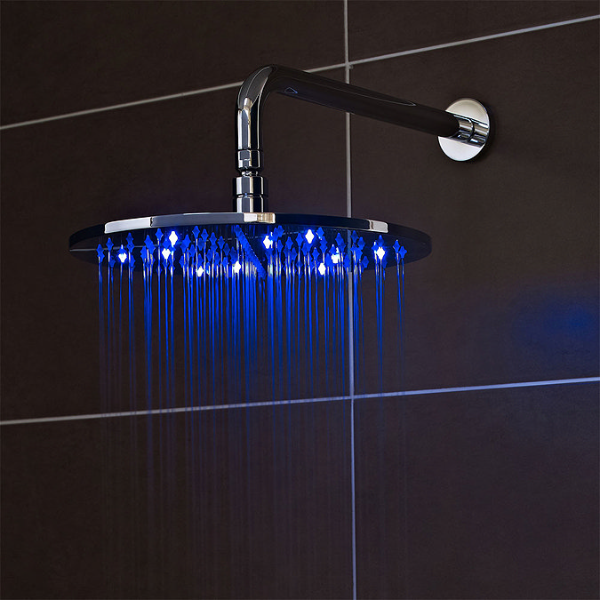 Nuie - 200mm Square LED Fixed Shower Head - STY070  Standard Large Image