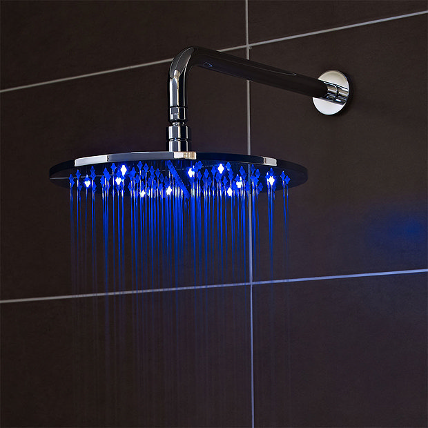 Nuie 200mm Square LED Fixed Shower Head STY070 at Victorian Plumbing UK