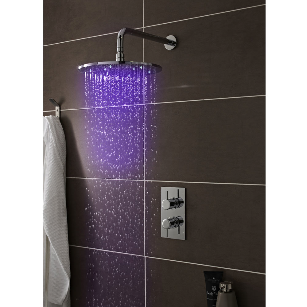 Premier - 300mm Square LED Fixed Shower Head - STY072 Profile Large Image