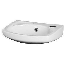 Wave Modern Cloakroom Basin (1TH - 350mm) Large Image