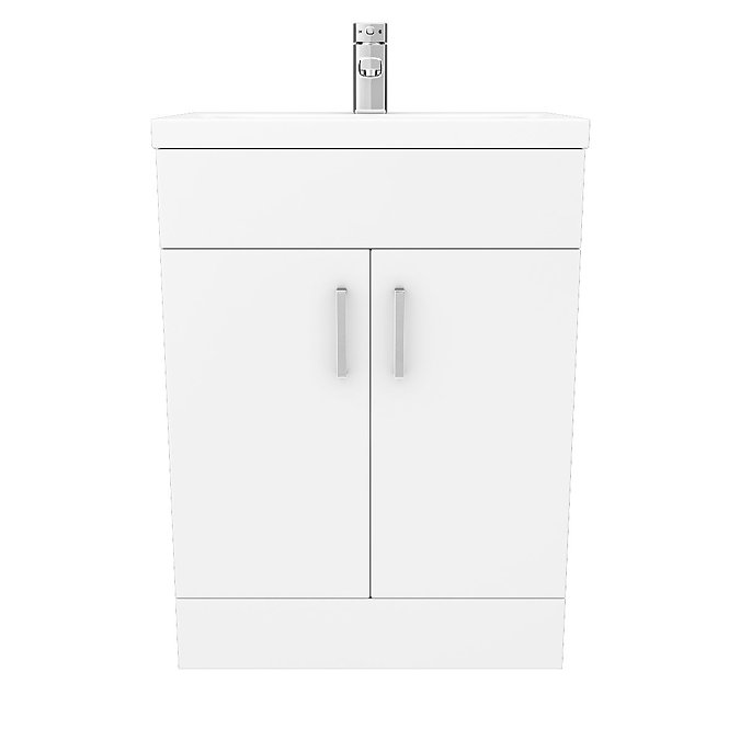 Toreno Basin Unit - 600mm Modern High Gloss White with Mid Edged Basin