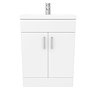 Toreno Basin Unit - 600mm Modern High Gloss White with Mid Edged Basin
