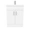 Toreno Basin Unit - 600mm Modern High Gloss White with Mid Edged Basin