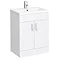 Toreno Basin Unit - 600mm Modern High Gloss White with Mid Edged Basin ...