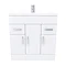 Turin Basin Unit - 800mm Modern High Gloss White with Mid Edged Basin  In Bathroom Large Image