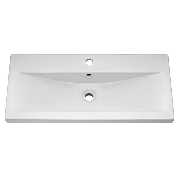 Turin Basin Unit - 800mm Modern High Gloss White with Mid Edged Basin Profile Large Image