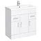 Toreno Basin Unit - 800mm Modern High Gloss White with Mid Edged Basin Large Image