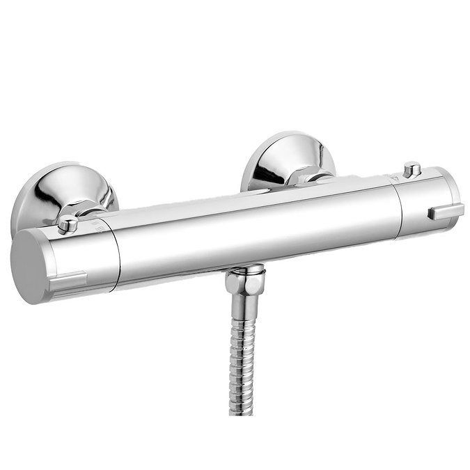 Ultra ABS Round Thermostatic Bar Valve - Bottom Outlet - Chrome - VBS001 Large Image