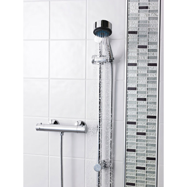Nuie ABS Round Thermostatic Bar Valve with Modern Slide Rail Kit at