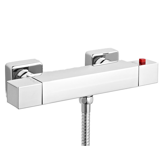 Ultra ABS Square Thermostatic Bar Valve - Bottom Outlet - Chrome - VBS003 Large Image