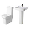 Premier - Ambrose 4 Piece Bathroom Suite - CC Toilet & 1TH Basin w Pedestal - 2 x Basin Size Options In Bathroom Large Image