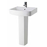 Premier - Ambrose 4 Piece Bathroom Suite - CC Toilet & 1TH Basin w Pedestal - 2 x Basin Size Options Standard Large Image