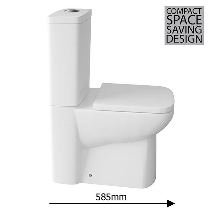 Nuie - Ambrose Short Projection 585mm Toilet with Soft Close Seat  Profile Large Image