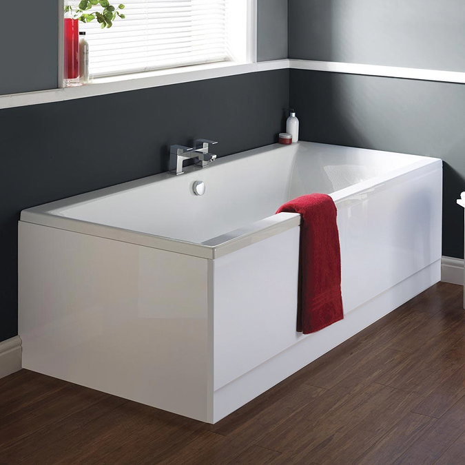 Nuie Asselby Square Double Ended Bath + Panel Large Image
