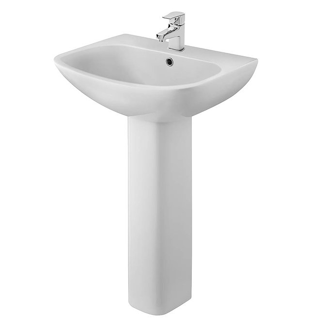 Premier Ava 545mm 1TH Basin & Pedestal - NCG400 Large Image