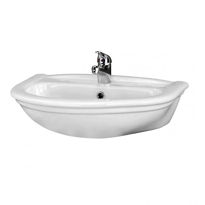 Premier Barmby Wall Hung Basin + Fixings - 600mm Wide Large Image
