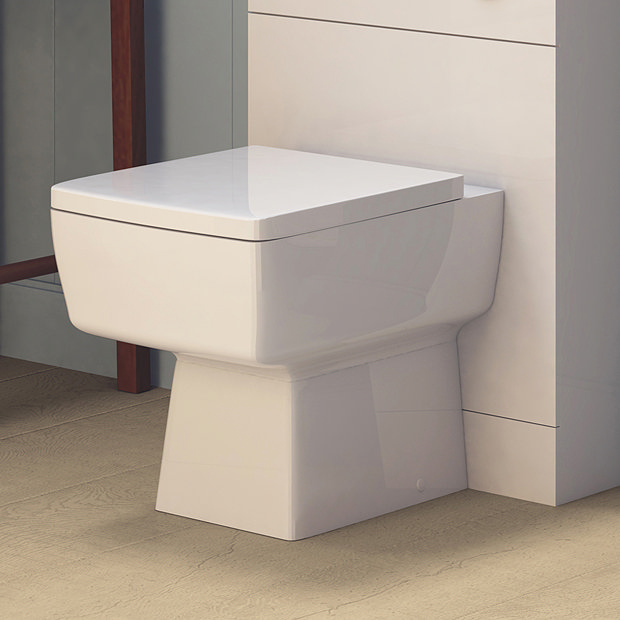 Premier Bliss Square Back to Wall Pan Inc. Top Fix Seat + Concealed Cistern Profile Large Image