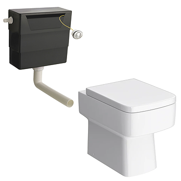 Premier Bliss Square Back to Wall Pan Inc. Top Fix Seat + Concealed Cistern Profile Large Image