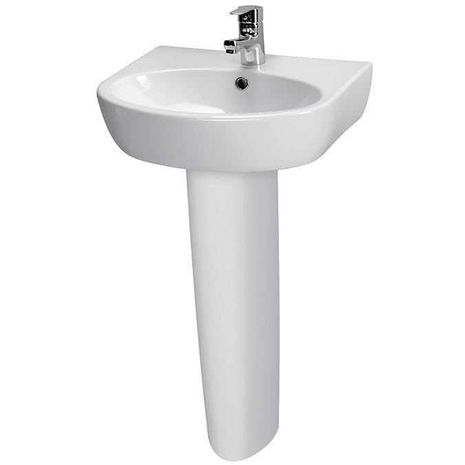 Premier - Cairo 1TH Basin with Pedestal - Various Size Options Large Image