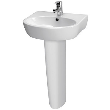Premier - Cairo 1TH Basin with Pedestal - Various Size Options Profile Large Image