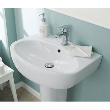 Premier - Cairo 1TH Basin with Semi-Pedestal - Various Size Options Profile Large Image