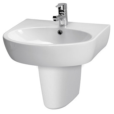 Premier - Cairo 1TH Basin with Semi-Pedestal - Various Size Options Profile Large Image
