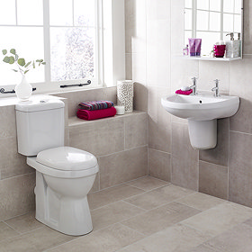 Nuie Caledon 4-Piece 2TH Modern Cloakroom Suite Large Image