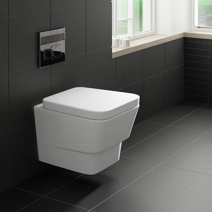 Premier Cambria Wall Hung Toilet with Dual Flush Concealed Cistern + Wall Hung Frame  Feature Large 