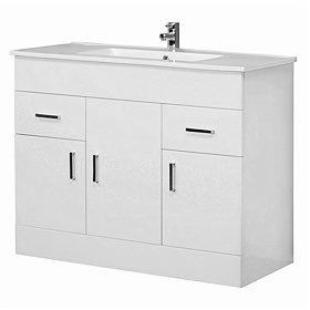 Premier Cardinal Minimalist Gloss White Vanity Unit W1000 x D400mm - VTMW1000 Large Image