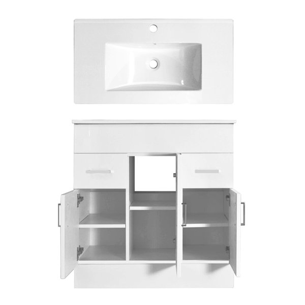 Premier Cardinal Minimalist Gloss White Vanity Unit W800 x D400mm - VTMW800 Profile Large Image