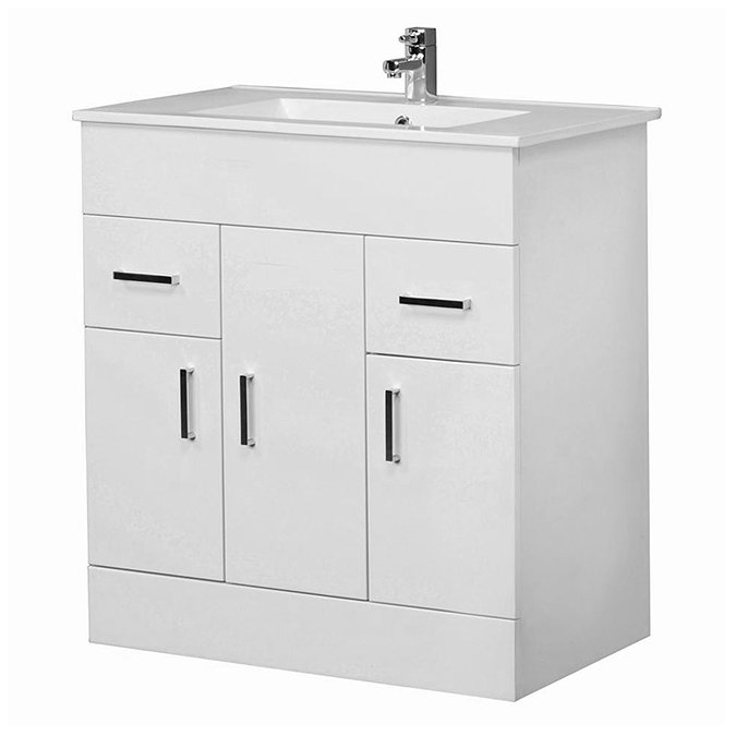 Premier Cardinal Minimalist Gloss White Vanity Unit W800 x D400mm - VTMW800 Large Image