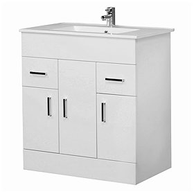 Premier Cardinal Minimalist Gloss White Vanity Unit W800 x D400mm - VTMW800 Large Image