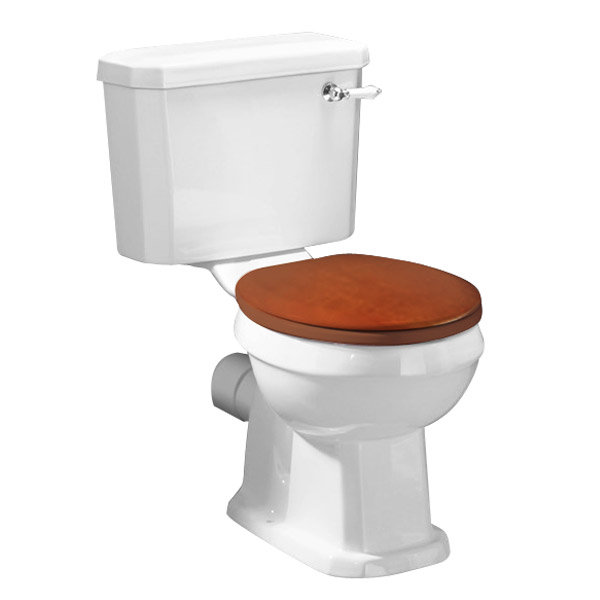 Nuie Carlton Deluxe Ceramic Toilet with Antique Pine Seat at