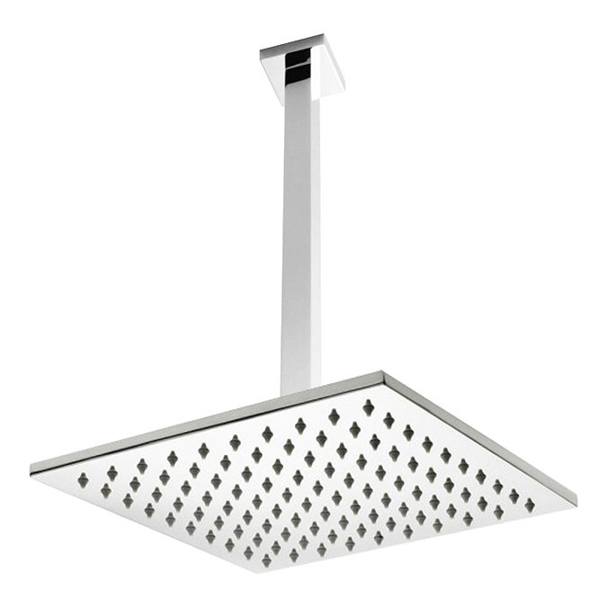 Premier Ceiling Mounted Square Shower Head + Arm (300x300mm) Large Image