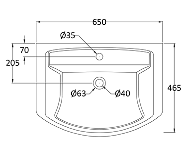 650mm Basin