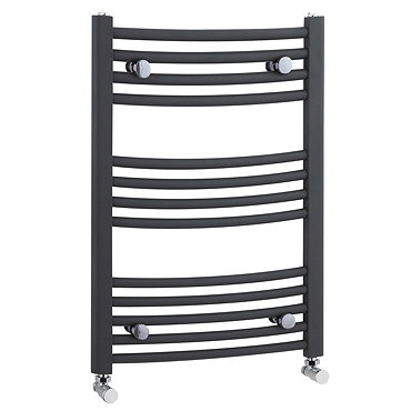 Nuie - Curved Ladder Towel Rail 700 x 500mm - Anthracite - MTY102  Profile Large Image