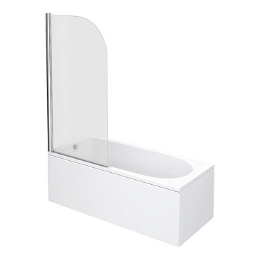 Premier Curved Top Straight Hinged Barmby Shower Bath  Profile Large Image