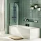 Nuie Curved Top Straight Hinged Linton Shower Bath  In Bathroom Large Image