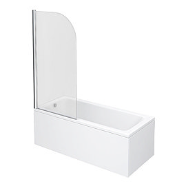 Premier Curved Top Straight Hinged Linton Shower Bath Large Image