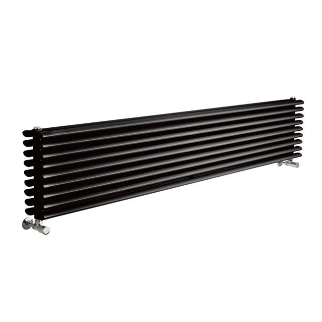 Premier - Cypress Horizontal Double Panel Radiator - 315 x 1800mm - High Gloss Black Large Image